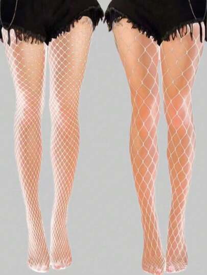 Goth 2 Stück hochelastische Fischnetz Damen Strumpfhose / Leggings / Skinny Hose