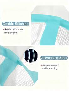 سلة غسيل قابلة للطي 1 قطعة، سلة تخزين الملابس، سلة الملابس القذرة، سلة غسيل، سلة تخزين الملابس القذرة في الحمام، سلة غسيل جديدة قابلة للطي وللفتح، سلة الملابس القذرة مع مقبض، سلة غسيل، سلة تخزين، سلة قابلة للطي - شبكة بيضاء متعددة الألوان - مشاهدة 7