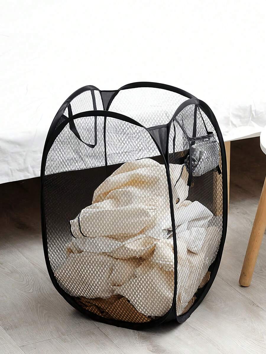 1pc Pop Up Laundry Basket With Handle - Foldable Mesh Laundry Basket For Storing Dirty Clothes, Suitable For Children To Change Clothes/Adults To Change 3-4 Pieces Of Clothing (Please Take Care To Check The Size Before Placing An Order)