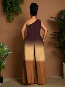 Maweii Bộ đồ liền thân rộng rãi không tay in kỹ thuật số dệt cỡ lớn dành cho nữ, phong cách thời trang gợi cảm thường ngày - Nhiều màu - Xem 3