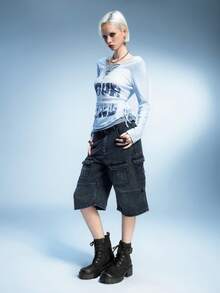 Sugerpunk 女式休闲扣环粗跟摩托车踝靴 - 黑色 - 查看 6