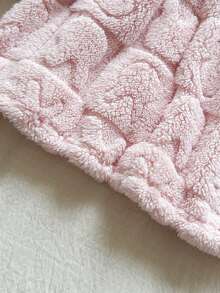 Vintaside Kids Babygirl 女婴秋冬长袖连帽提花毛绒保暖时尚连衣裙，适合居家休闲、户外活动或度假，为秋冬穿着提供舒适时尚的外观 - 粉色 - 查看 8