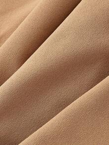 SHEIN MOD Gonna a vita alta con bottoni in finta perla, stile vintage vintage, adatta per scuola, appuntamenti, feste, vacanze, tea party, compleanni, Pasqua, festival rave, concerti, brunch, casual business - Cammello - Visualizzare 4