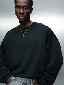 PLAYBOY X SUMWON 兔子标志设计短款运动衫长袖休闲街头服饰 - 黑色 - 查看 5