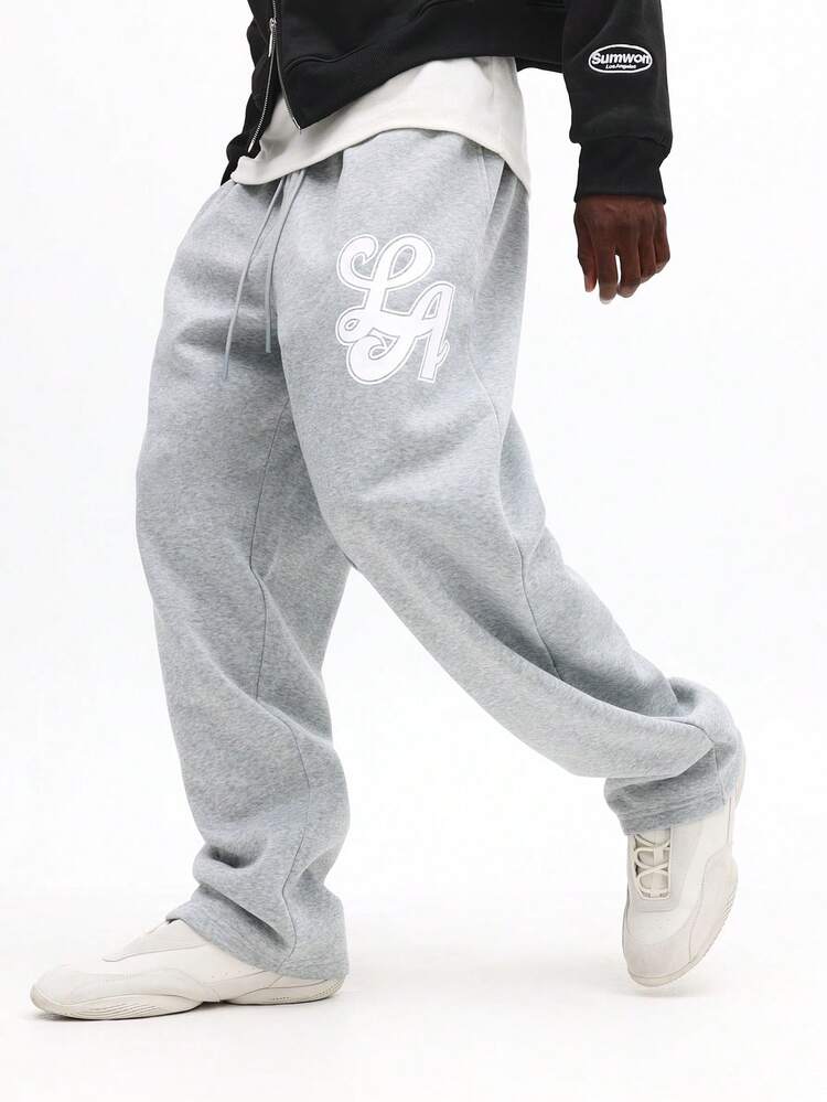 Straight Leg Sweatpants With Cursive Logo