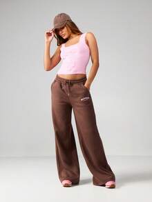 Missguided x Playboy Débardeur à col bénitier en coton d'été décontracté avec motif gaufré