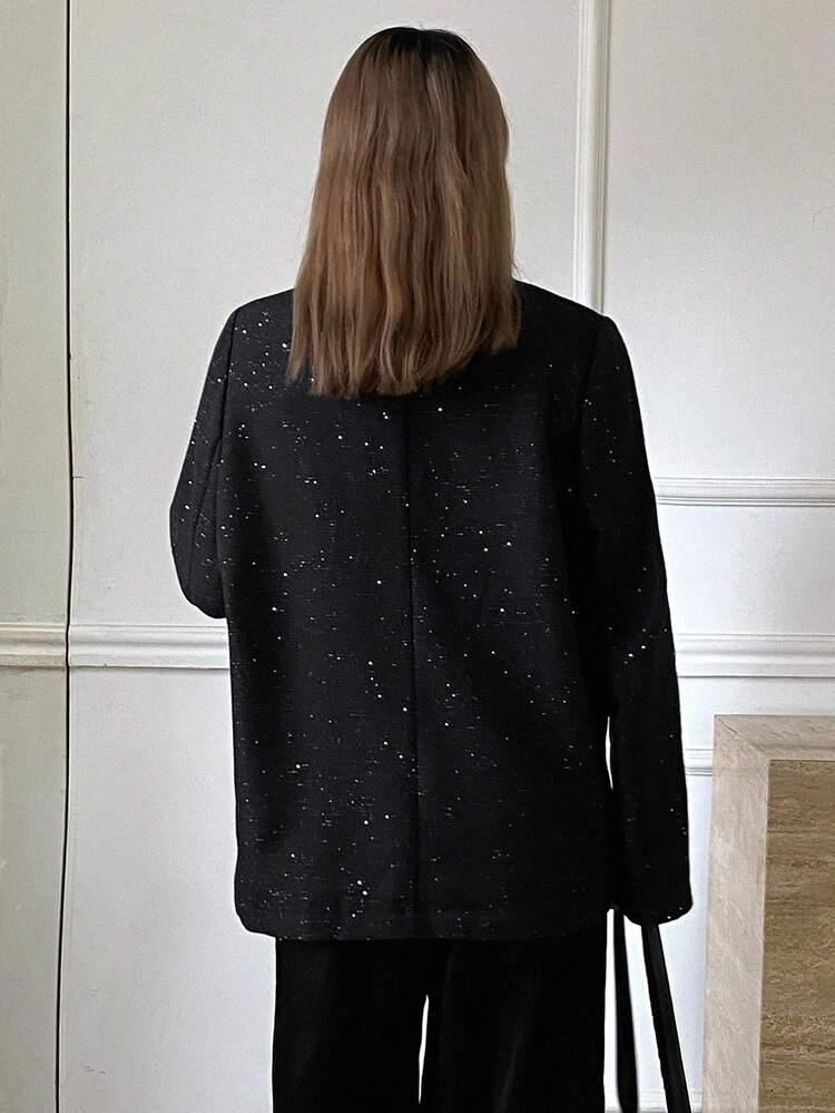 Women's Casual Sequin Blazer Jacket, Autumn Business Attire