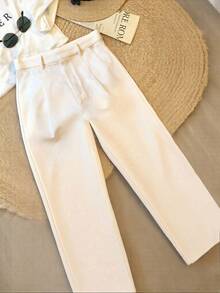 Quần trơn màu dành cho nữ, thích hợp mặc đi làm, thường ngày, ngoài trời, công sở, mùa hè và mùa thu (Không bao gồm thắt lưng) - Nhiều màu - Xem 4