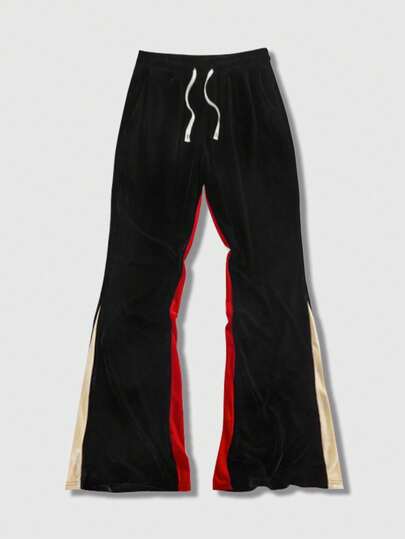 Street Life Pantalones sueltos casuales de hombre con cordón en la cintura y contraste de color, para otoño/invierno