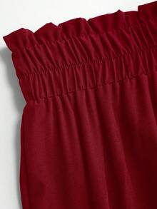 Franclia Valentine Plus Size Women's Solid Color Ruffled Hem Skirt Maxi Women - Burgundy - View 3