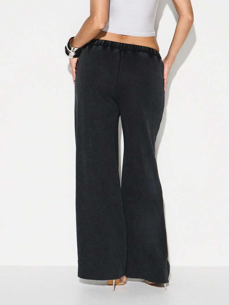 KIZN Washed Wide Leg Drawstring Joggers