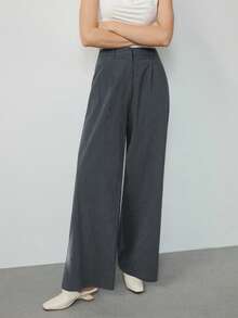 Uhlyne 女式秋季亚麻混纺修身休闲裤 - 灰色 - 查看 7