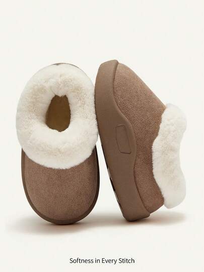 Cozy Pixies Botas de nieve, botines y pantuflas para bebé, suaves y acogedoras, de moda versátil, con forro grueso y cálido, para otoño/invierno