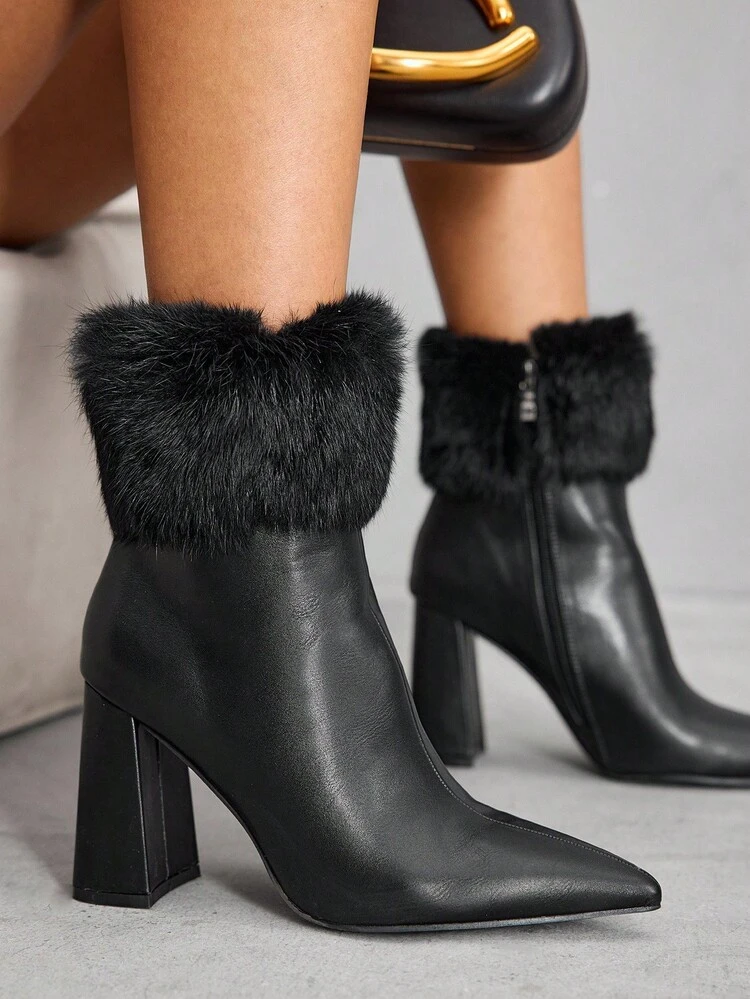 CUCCOO SZL Women's Versatile Sexy European And American Style High Heel Ankle Boots