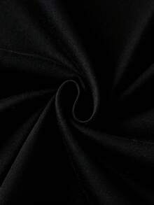 女童字母蝴蝶结印花长袖上衣和全印花蝴蝶结牛奶丝面料舒适裤子睡衣套装 - 黑色 - 查看 8