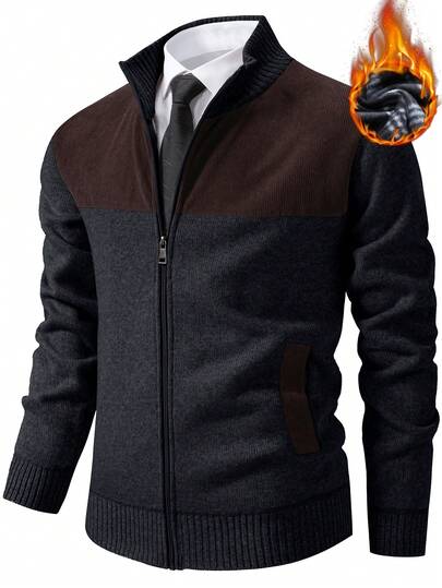 Manfinity Mode Cardigan para hombre, nuevo cardigan de punto, otoño/invierno