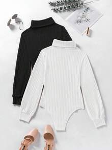 INAWLY Bộ đồ liền thân dài tay cổ lọ in họa tiết hiệp sĩ dành cho nữ - Nhiều màu - Xem 2