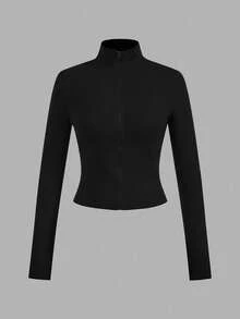 SHEIN 青少年女孩百搭休闲百搭拉链两件套/多件套 - 黑與白 - 查看 9