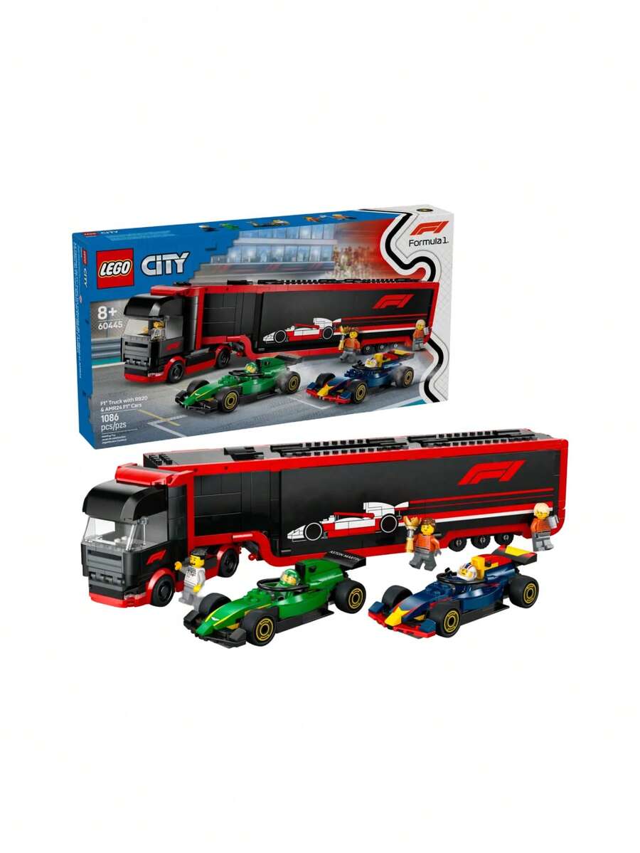 LEGO 60445 F1® Truck With RB20 & AMR24 F1® Cars 8years+