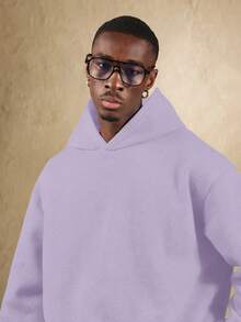 SUMWON 男士连帽衫，复古宽松圆领卫衣 - 时尚棕色，休闲场合完美之选，度假必备，奢华品牌，适合夏季和秋季穿搭 - 紫色 - 查看 4