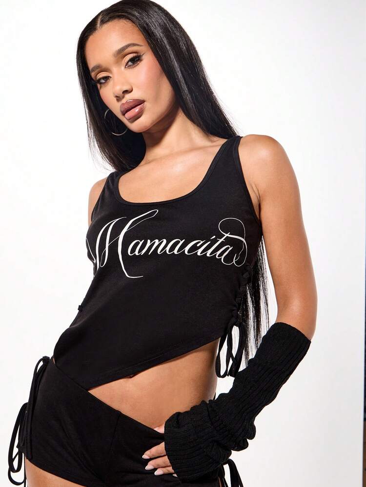 SUMWON WOMEN Completo canotta e pantaloncini arricciati Mamacita