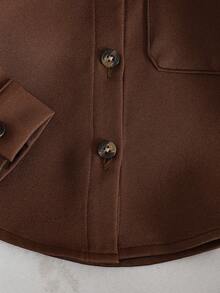 SHEIN 3pcs/Set Baby Boys' Casual Versatile Turndown Collar Front Button Chest Pocket Long Sleeve Tops