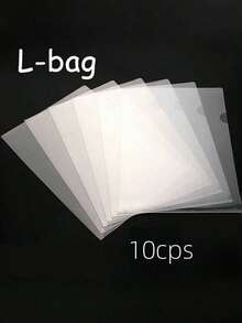 5/10/30PCS  L-Shaped A4 Folders Clear PP Plastic File Bags Waterproof Single Page Document Protector Portfolio Organizer For Office School Supplies Back To College Business Document Storage