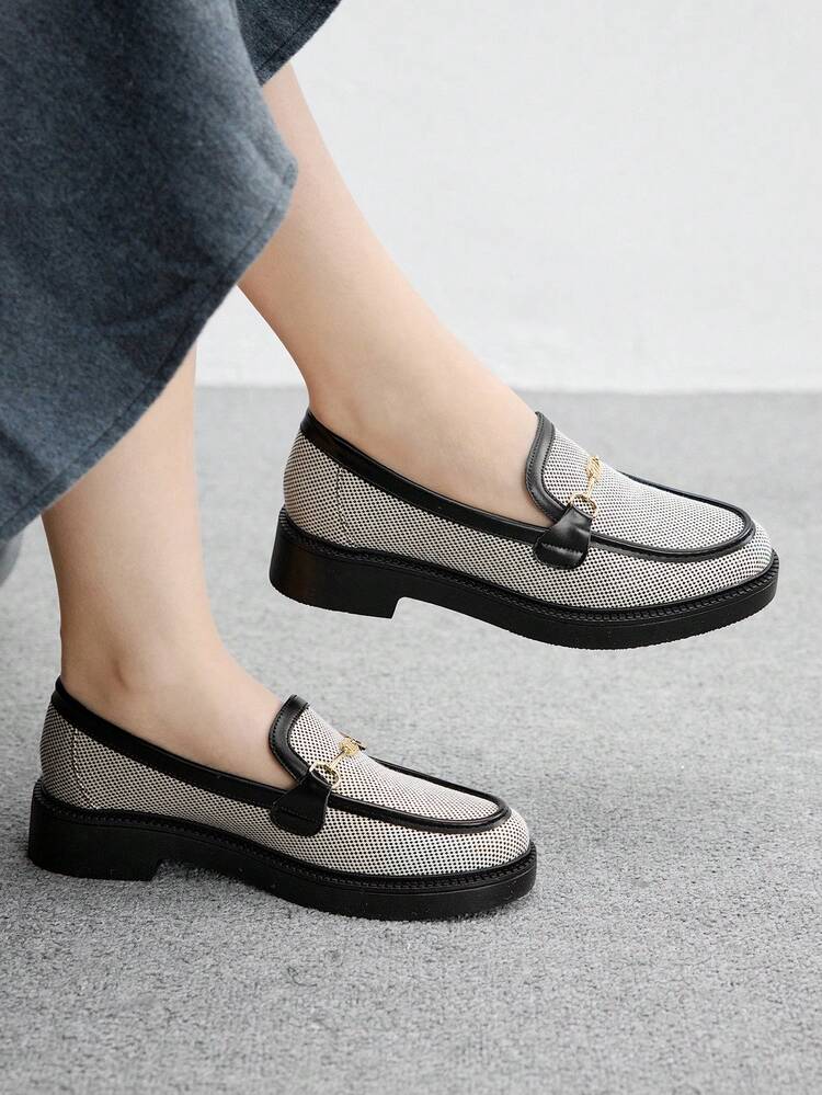 CUCCOO BIZCHIC Women's Simple Round Toe Wedge Heel Platform Slip-On Shoes, Elegant & Casual, Comfortable & Versatile For Work, Commute, Date, Formal Occasions For Christmas