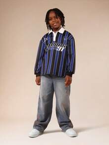 SUMWON Boys Striped Polo And Wide Leg Jogger Co-Ord Set For Back To School Casual Wear - Multicolor - View 6
