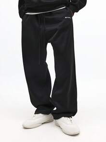 SUMWON Black Hoodie And Sweatpants Co Ord Set With Centre Pocket Drawstring Hood Winter Loungewear Matching Tracksuit