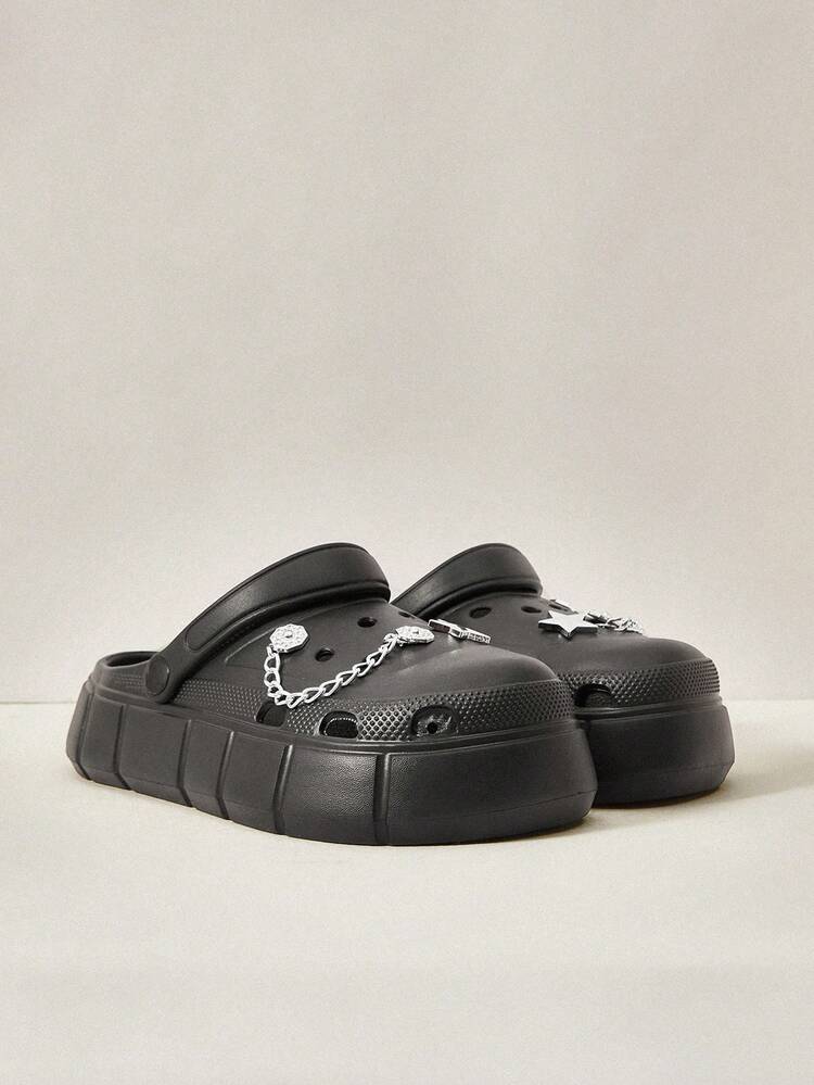 Women Fashionable DIY Detachable Crystal Decoration Clogs For Summer Spring Shoes Spring Break Easter For Casual Beach Style For Christmas