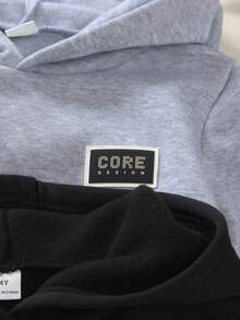 SHEIN Genkimix Kids 3pcs/Set Toddler Boys' Casual Dinosaur Embroidery Hoodie Sweatshirt & Loose Pants Outfit, High-Quality Soft Fabric, Versatile For School, Outing, Holiday, Party, Back To School Season