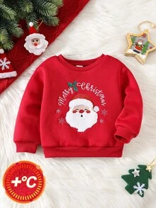 4件套男宝宝亲子装 - 可爱卡通图案保暖长袖卫衣，男女宝宝冬季圣诞节圣诞老人刺绣卫衣 - 彩色 - 查看 3