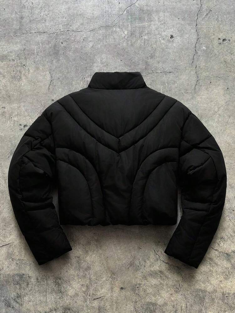Manfinity NXTstreet Men's Casual Solid Color Zip-Up Stand Collar