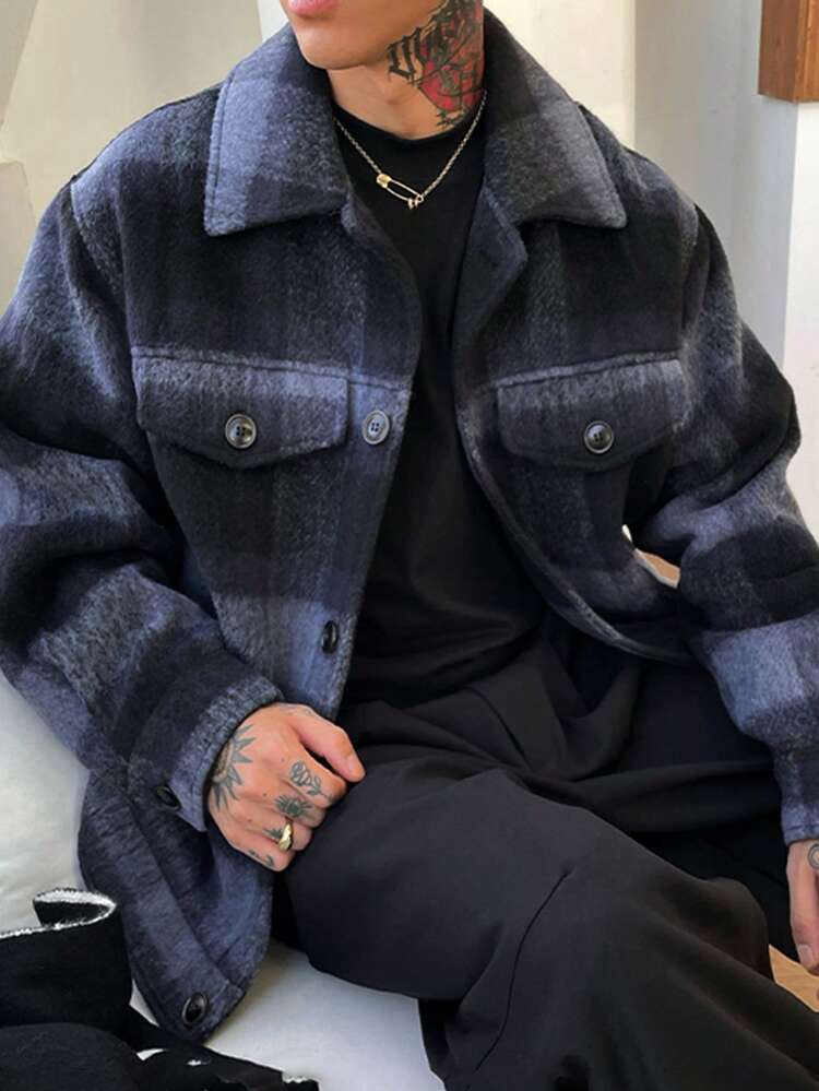 Men's Solid Color Woolen Sweatshirt, Autumn