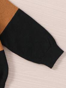 SHEIN Bébé garçon/fille pull à col roulé en tricot doux à blocs de couleurs, manches longues avec demi-zip - Multicolore - Voir 5