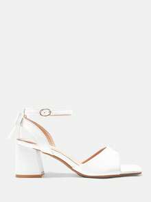 CUCCOO CURVES Giày sandal nơ hở mũi đơn giản cho nữ cỡ lớn, trang phục thường ngày cho chuyến đi chơi mùa hè và hàng ngày - Bạc - Xem 2