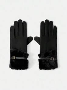 MOTF PREMIUM 女士时尚百搭保暖露指手套，秋冬