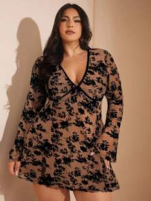SHEIN BAE Plus Size Dresses - Brown - View 6