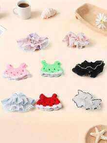 1件可爱小宠物连衣裙 迷你针织雪貂衣服 手工仓鼠公主裙 透气宠物服装