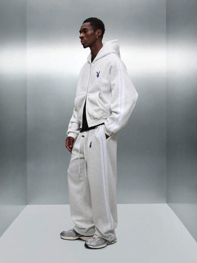 PLAYBOY X SUMWON Full Zip Hoodie With Split Pockets And Drawstring Hood