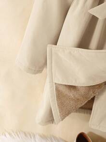 SHEIN Tween Girls Solid Simple Color Long Coat With Lapel, Suitable And Warm For Autumn Winter, Daily Wear, Casual Occasion, Back To School Girls Trench Coat Girls Winter Coat Kids Trench Coat Girls Coat