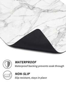 1pc Soft Diatom Mud Anti-Slip Laundry Room Dust Cover With Marble Print, Water Absorbent And Quick-Drying Laundry Machine Pad, For Bathroom, Kitchen And Toilet Countertop Decorative Pad - Multicolor - View 6