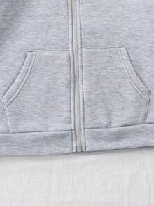 Tween Girls Cute Sweet Floral Bow Print Double Layer Zipper Pocket Loose Jacket, Casual & Versatile, Autumn/Winter