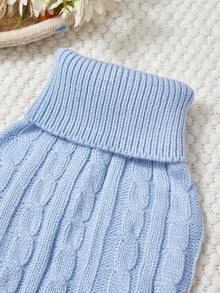 PETSIN 1 Suéter casual para mascotas de punto grueso, resistente al viento y cálido de color azul claro para otoño-invierno - Gris Claro - Ver 8