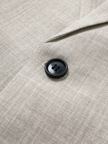 Manfinity Mode Men's Apricot Polyester Blazer Regular Fit Long Sleeve Textured With Pockets Men Beige Suit Men's Men Classy Clothes Men Fashion Blazer Men Casual Suits Slim Slim Fit Cream Suit Men