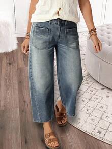 EMERY ROSE Women's Vintage Fashion Straight Leg Casual Jeans With Pockets