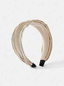 MOTF PREMIUM Diadema ancha plisada en beige - Beis - Ver 4
