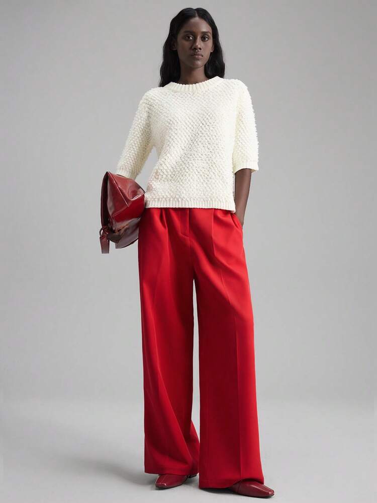 2025 Autumn/Winter New Fashion All-Match Versatile Minimalist Romantic Pants Suitable For Wedding Guests, Hosts, Outings, Parties, Concerts, Brunch, Airport, Halloween, Christmas, National Day, New Year Celebrations. Suitable For 5-15°C, Business Casual, Commuter, Daily Wear, Autumn/Winter, New Year, Christmas Attire