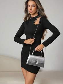 CUCCOO SZL Großvolumige glamouröse Abendtasche, funkelnde Damen Handtaschen, modischer Überschlag, luxuriöse Textur, perfekt für glamouröse Anlässe, ideales Accessoire für Hochzeiten und Partyevents